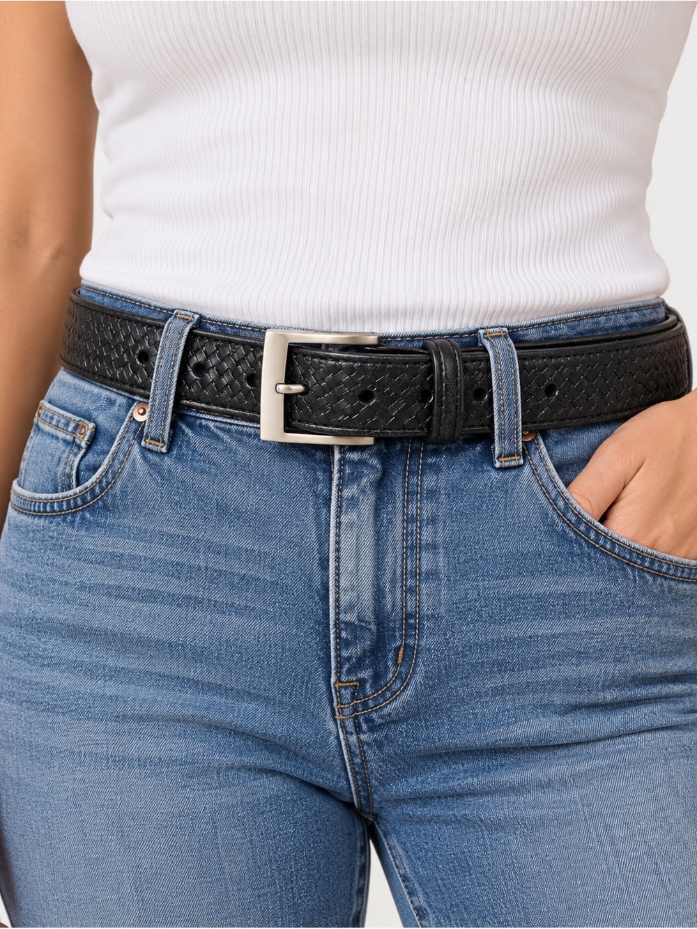 5.11 Tactical Leather Basketweave Casual Belt 1.5” W – Size 36-38